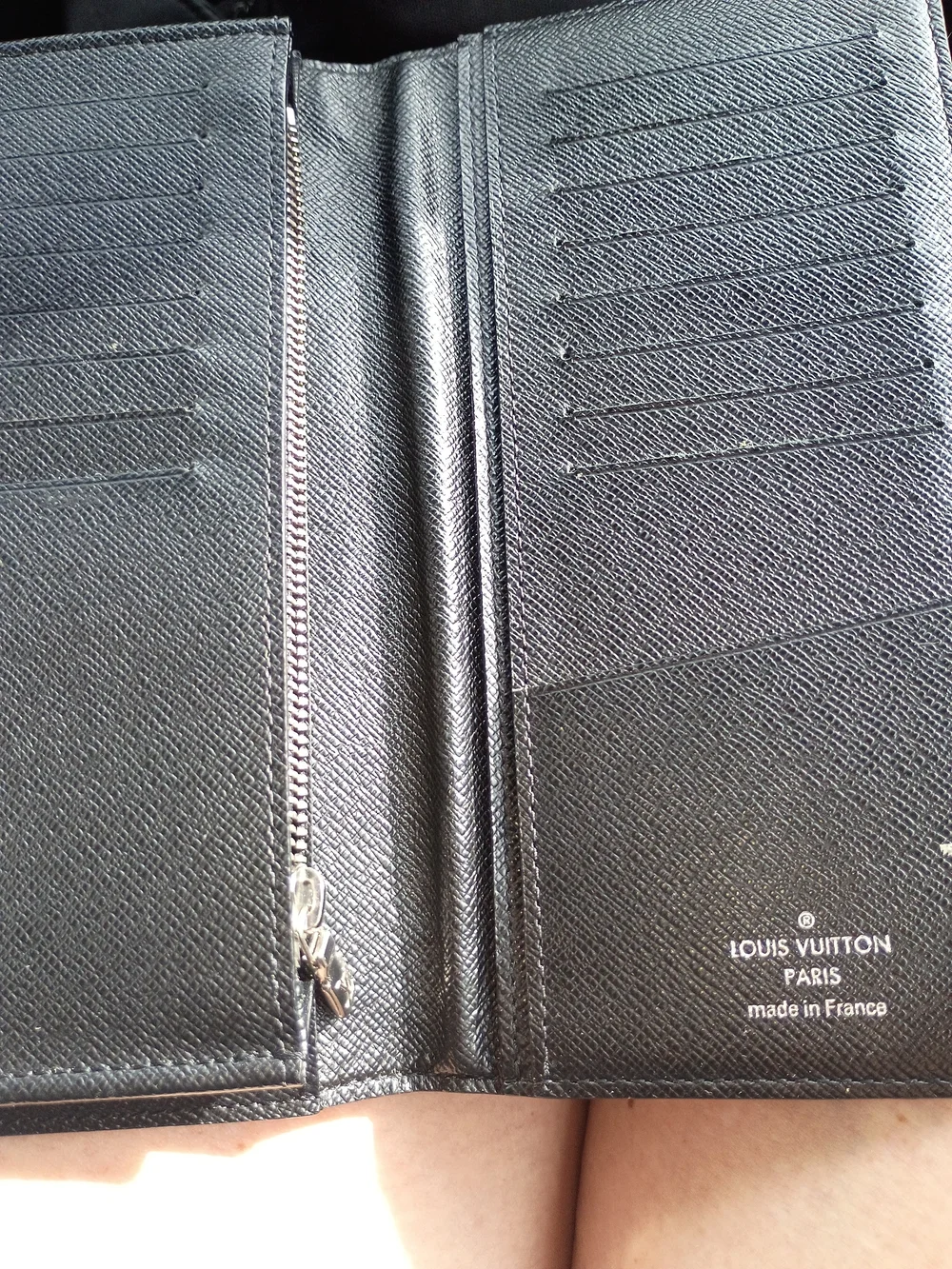 Louis Vuitton Black Brazza Graphite Long Bifold Wallet